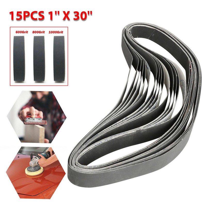 30PCS 1 Inch x 30 Inch 600/800/1000 Grit Sanding Belts