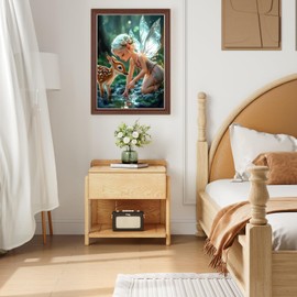 Lxmsja Fairy Diamond Painting Kits for Adults, DIY 5D Full Drill Forest Deer Diamond Art Kits for Beginners, Peinture Diamant Arts and Crafts for Adults, Home Wall Decor 12x16 inch