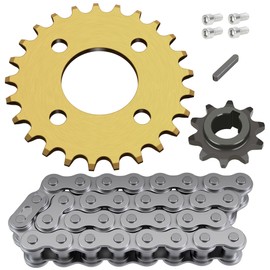 CILOYU 420 Chain 25 Tooth Sprocket + 420 Chain 32 Links for Coleman KT196 CK196 Go Kart Predator 212cc 196cc 6.5hp Engine Powersports Parts 40/41/420 Chain Jackshaft Sprocket 10T 5/8" Bore