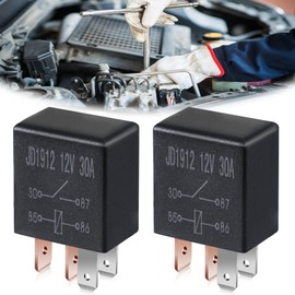 SIWOKJJO 2PCS 4 Pin 12V 30A SPDT Relay, Multi-Purpose Automotive Relay, Heavy Duty Car Starter Relay Switch for Car, Truck, Motorcycle, Boat