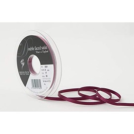 Berisfords Double FACE Poly Satin Ribbon, Wine, 5 mm