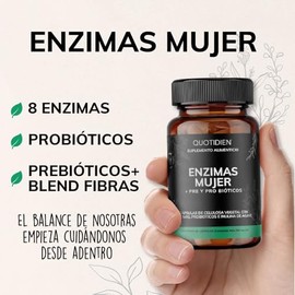 Quotidien | Enzimas Digestivas con Probióticos y Prebióticos | Amplio Espectro | Diseñado por Mujeres | Premium | Vegano | Digestive Enzymes