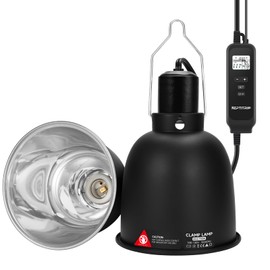 REPTITRIP 5.5" Reptile Heat Lamp Fixture with PID Dimming Thermostat, Independent Day Night Temperature Control, MAX 100W (Bulb Not Included)