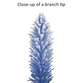 Puleo International 4 ft Pre-Lit Flocked Blue Artificial Alpine Pencil Tree
