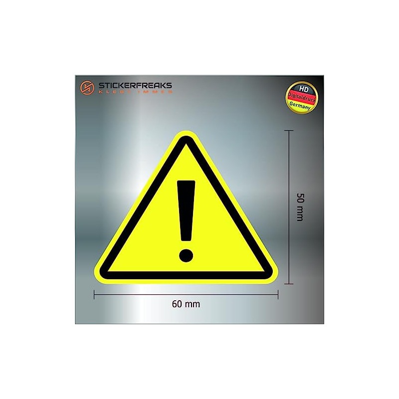 Pack of 8 Warning Stickers 6 x 5 cm Warning