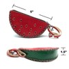 Handmade 3D Leather Coin Purse with Removable Wrist Strap (Watermelon)