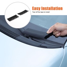 METYOUCAR Pack of 2 Left and Right Wiper Fairing Components Compatible with Fiat 500 2010-2025 Replacement Parts Cover Fiat 500 Accessories (Left Hand Drive) (Black)