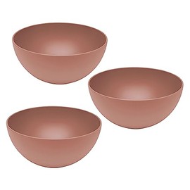 Set of 3 Magu Natural Design Bowls Diameter 16 cm Made from a Polymer Made of Natural Materials Bowl Set Salad Bowl Red