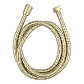 Shower Hose Mod. Brass 150 cm, Shower Hose Coated with Stainless Steel, Fits All Shower Heads Thanks to 1/2 Inch Standard Connection, Twist Protection, Drinking Water Approved, Gold
