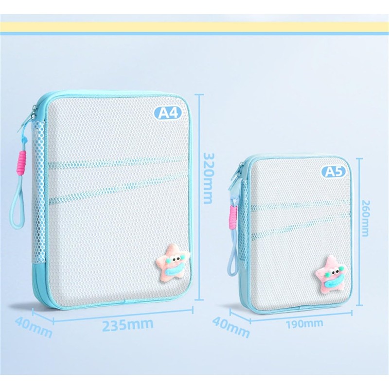 A4 Contact Bag with Handle, Mesh Case, Zippered Contact Bag,