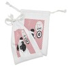 Ambesonne Pug Fabric Pouch Set of 2, I Love Dogs