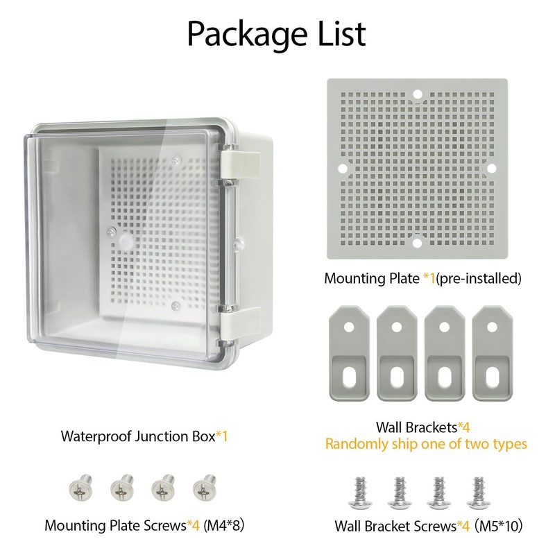 LMioEtool ABS Plastic Dustproof Waterproof IP65 Junction Box Hinged Shell