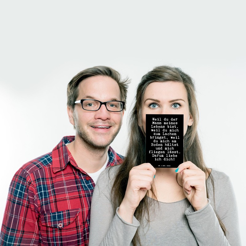 Mr. & Mrs. Panda Postcard "Weil du der Mann..." Gift,