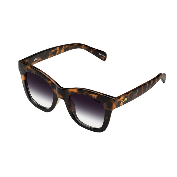 Quay Women's After Hours Medium Sunglasses, Tort Black/Black Fade, One