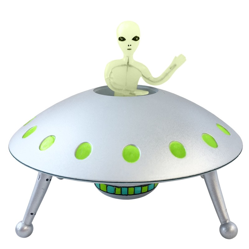 Off the Wall Toys Alien Glow-in-The-Dark UFO Space Ship and