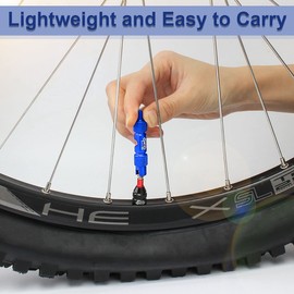 MUQZI Valve Core Remover Tool Kits, Bike Valve Tool for Presta & Schrader, Tire Valve Repair Tool Kit, Including 6PCS Presta and 6PCS Schrader Valve Core, Blue