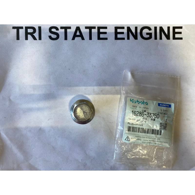KUBOTA Drain Plug 16286-33750 D905 D1005 D1305 V1305 V1505 V2607