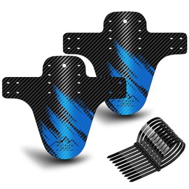 NICEDACK Bike Fender, Adjustable MTB Mud Guard, Front and Rear Compatible Mudguards, Easy to Install, Fits 26", 27.5", 29" Fat Tire Bikes and All Disc Brake Bicycles (Blue)