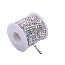 KAOYOO 10 Yards 4MM Crystal Rhinestone Close Chain Trim for Sewing Crafts,DIY Decoration