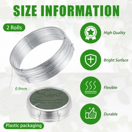 WILLBOND 350 Feet Plants Trellis Training Wire 2 Rolls Trellis Wire for Climbing Plants for Garden Fence