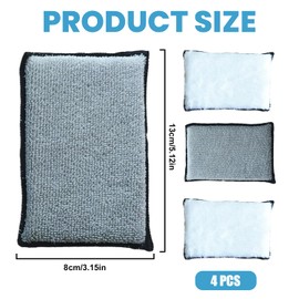 4 Pcs Double Sided Scrub Pads Car Detailing, Microfibre Scrubber Detailing Pads, Car Wash Sponge, Cars Interior Cleaning Sponge for Upholstery, Leather, Cockpit & Fittings (5.1"x3.1")
