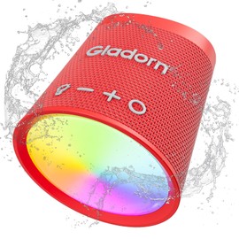 Gladorn Bluetooth Speaker with RGB Lights, 20 Hours Playback, Stereo Pairing, Intense Bass, IPX6 Waterproof, Bluetooth 5.3, Portable Speaker for Home, Outdoor, Camping, Gift