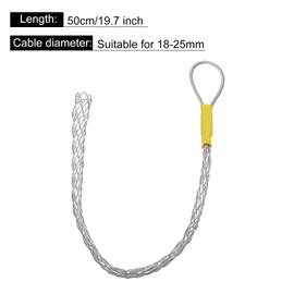 MECCANIXITY Cable Pulling Grip for 18-25mm/0.71-0.98 Inch Cable 0.5m/1.6FT/19.7 Inch Wire Mesh Puller Socks Grip Anti-slip Single Head Galvanizing Steel Wire Grips Net Cover Smooth(Silver)