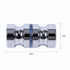 Door Handle, 1.1" Dia Single Aluminum Alloy Glass Door Knob Bathroom Shower Cabinet Handle with Screw