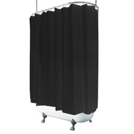 De-Mediocre Clawfoot Tub Shower Curtain Liner Black 180x70 Inch Liner All Warp Around Extra Wide Vinyl Bath Curtain for Clawfoot Stand Up Tub Bathroom PEVA Waterproof Liner 36 Metal Hooks