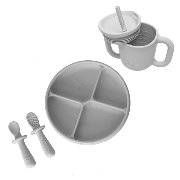 TalkTools Itsy Baby Utensil Set – Silicone Training Cup, Plate