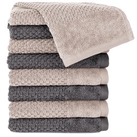 Pure Label Guest Towels 8-Piece 8 x 30 x 50 cm, Anthracite Stone