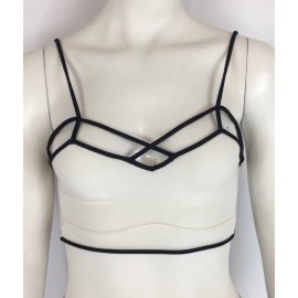 Brandy Melville Lauren Bralette Bra Strappy White Black Juniors One Size OS NWT