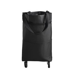 ULAKLU Lotus Trolley Bags for Shopping Cart,Height Under 67 Inches,Foldable Shopping Cart Shopping Bag with Wheels and Zipper Reusable Grocery Bags Foldable. (Black)
