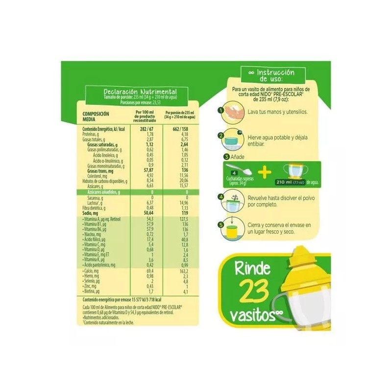 Nido 2 X Nido Kinder Pre-Escolar 2+ a partir de