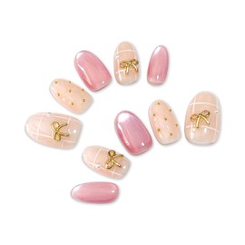 SoraraBeauty Nail Tips 100% Handmade Just Stick Nail Gel Nail Seal Self Nail Sticker Home Nail Design S Series (S11, XS)