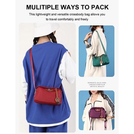 Crossbody Bags for Women Trendy, Nylon Cross Body Bag Women Purses for Women, Small Shoulder Bag for Women, Black, Small