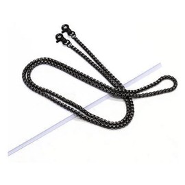 LONG TAO 55" DIY Iron Box Chain Strap Handbag Chains Accessories Purse Straps Shoulder Cross Body Replacement Straps, with 2 Metal Buckles (Gun-Black)