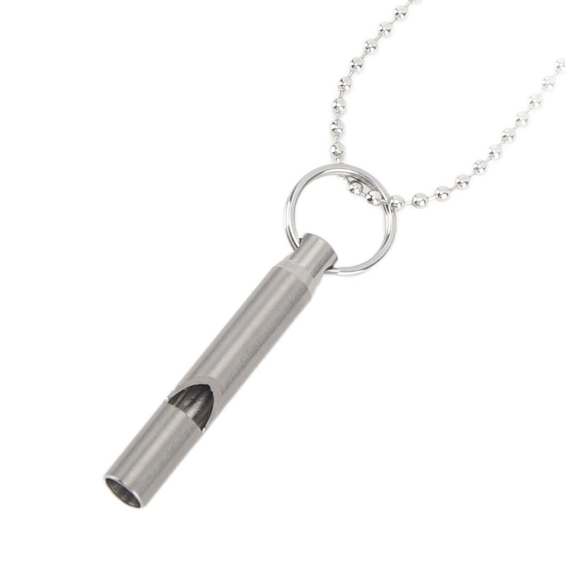 Outdoor Emergency Whistle Titanium Alloy EDC Whistle Pendant Necklace for