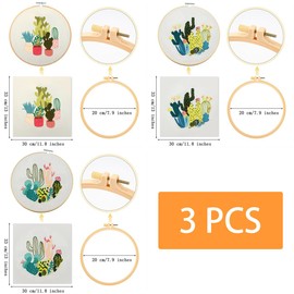 Traziewell Embroidery Kit Plant Embroidery Kits for Adults Cross Stitch Kits for Adults Beginners with Plant Pattern Including Cloth Colored Threads Hoops and Instructions 2008