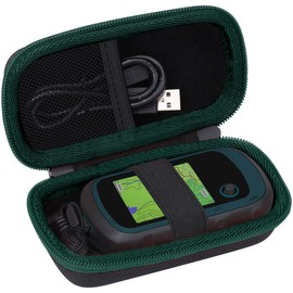 Hard Carrying Case Replacement for Garmin eTrex 20/20x/30x/22x/32x Handheld GPS by Aenllosi (Green Zipper)