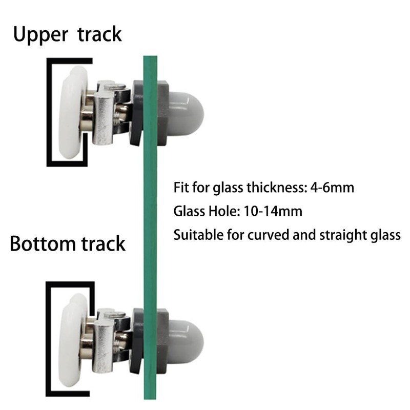 Cokritsm Shower Door Rollers, 6 Pieces, Shower Cubicle Rollers, 25