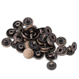 50 Sets Heavy Duty Leather Snap Fasteners Kit, Pure Brass Snap Buttons Metal Button Snaps Press Studs for Clothing, Leather, Jeans, Jackets, Bracelets, Bags(15mm/0.6in-Bronze)