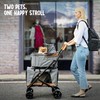 PAWLALA Double Pet Stroller with Detachable Carriers - Ideal for 2 Dogs or Cats - Compact & Convenient Design - Easy Assembly Double Dog Stroller - Graphite Gray