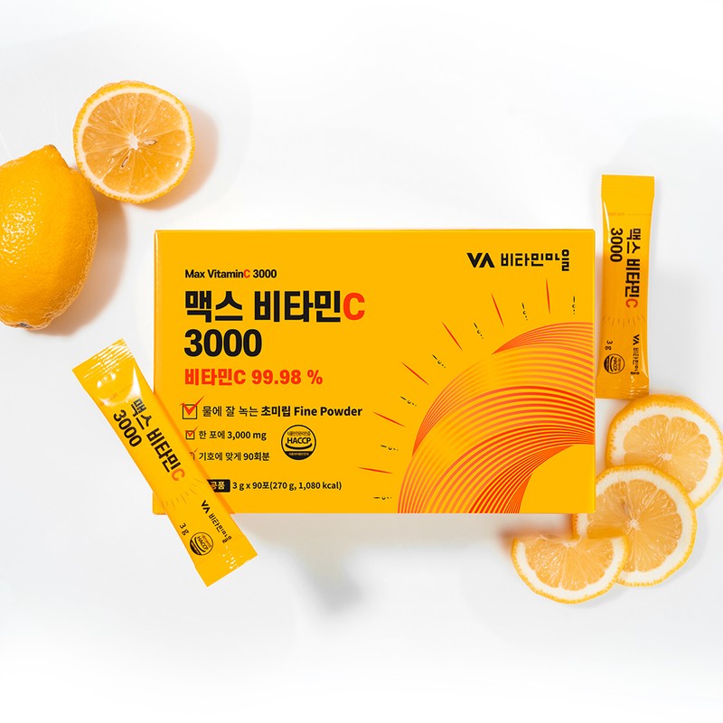 Vitamin Village Max Vitamin C 3000 powder, 90 packets for