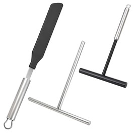 Crepe Spreader & Spatula Set, 3-Piece Offset T-Shaped 7" & 5" Stainless