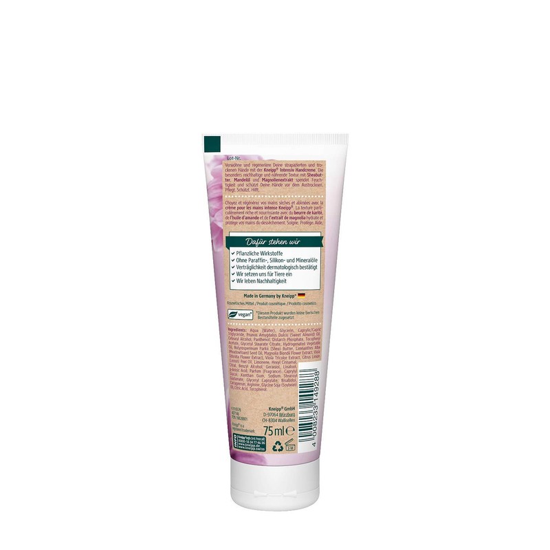 Kneipp Intensiv Handcreme, Extra reichhaltige Textur aus Sheabutter und Magnolie,