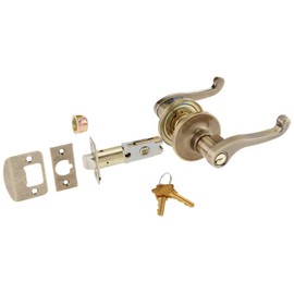 Dexter J54-LAS Single Cylinder Keyed Entry Leverset from The Lasalle Series, Antique Brass