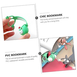 GRIRIW Stereo Animal Bookmark Set Shape PVC Boys and Girls Bookmarks Reusable and Waterproof Stationery
