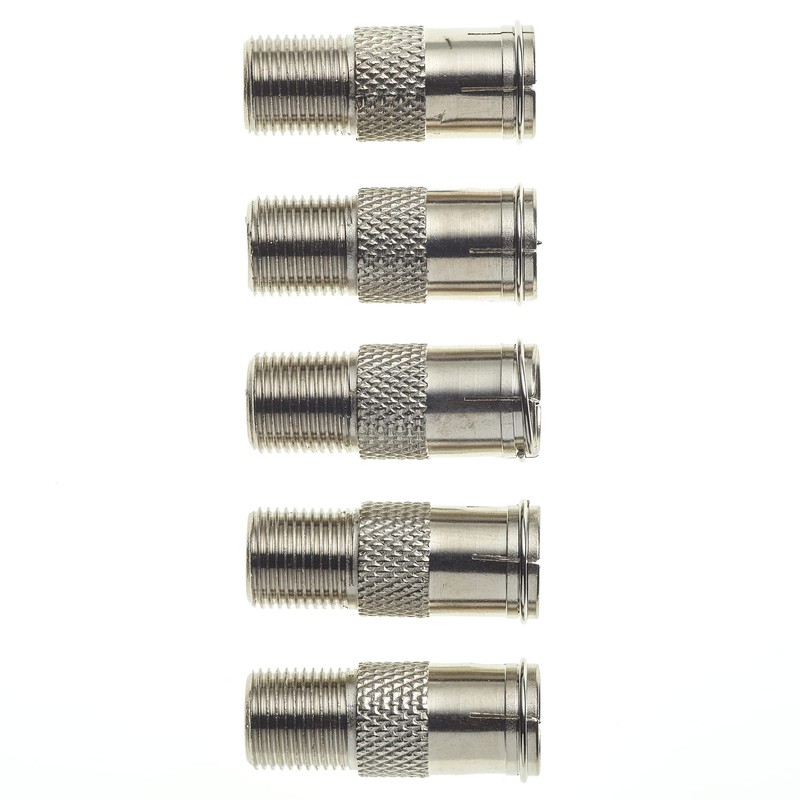 Quick Coupling F Connector, Pack of 5 - 75 Ohm,