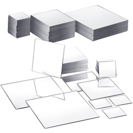 50 Pieces Mini Size Square Mirror Adhesive Small Square Mirror Craft Mirror Tiles for Crafts and DIY Projects Supplies Home Decoration (1 x 1/2 x 2/3 x 3 Inch)